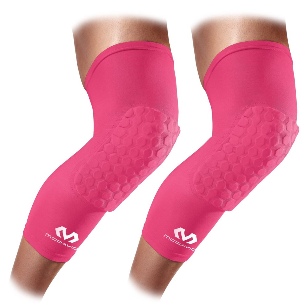 McDavid Hex Knee Compression Sleeves, Pull-On Padded Protection, Moisture Wicking (1 Pair)