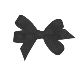 Wee Ones Girls\' Plain Wrap Classic Grosgrain Hair Bows on a WeeStay No-Slip Hair Clip, Handmade, Baby, Black