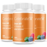 Celebrate Vitamins Iron Supplement with 60mg Iron & Vitamin C - Berry Chewables for Bariatric Patients, Gastric Bypass & Sleeve Gastrectomy Support - 30 Tablets for Post-Surgery Health Maintenance
