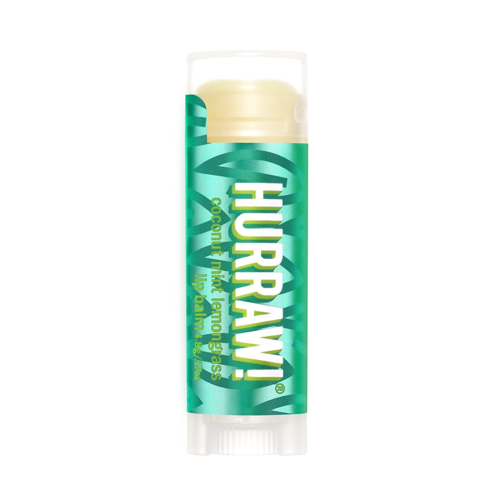 Hurraw! Coconut, Mint, Lemongrass (Pitta) Lip Balm: Organic, Certified Vegan, Cruelty and Gluten Free. Non-GMO, 100% Natural Ingredients. Bee, Shea, Soy and Palm Free. Made in USA