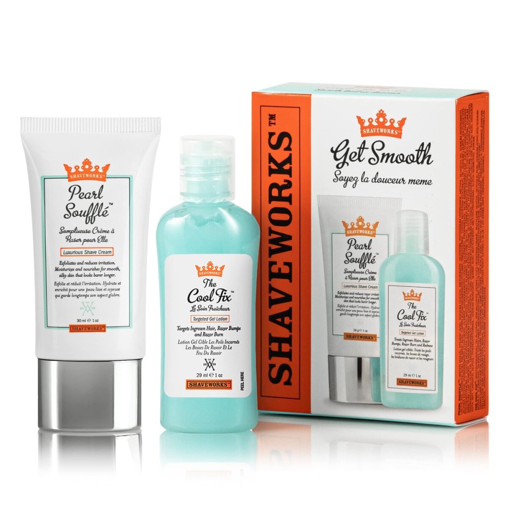 Shaveworks Get Smooth Duo, Post Waxing and Shaving Solution for Ingrown Hair, Razor Bumps and Razor Burns, The Cool Fix, 1 Fl Oz. and The Pearl Souffl Shave Cream, 1 Fl Oz.