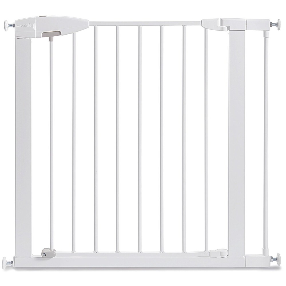Munchkin Easy Close Pressure Mounted Baby Gate for Stairs, Hallways and Doors, Walk Through with Door, Metal, White, 35x29.5 Inch (Pack of 1)