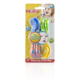 Nuby Fun Feeding Spoons & Forks 2-Pack (one size, Yellow/Blue)