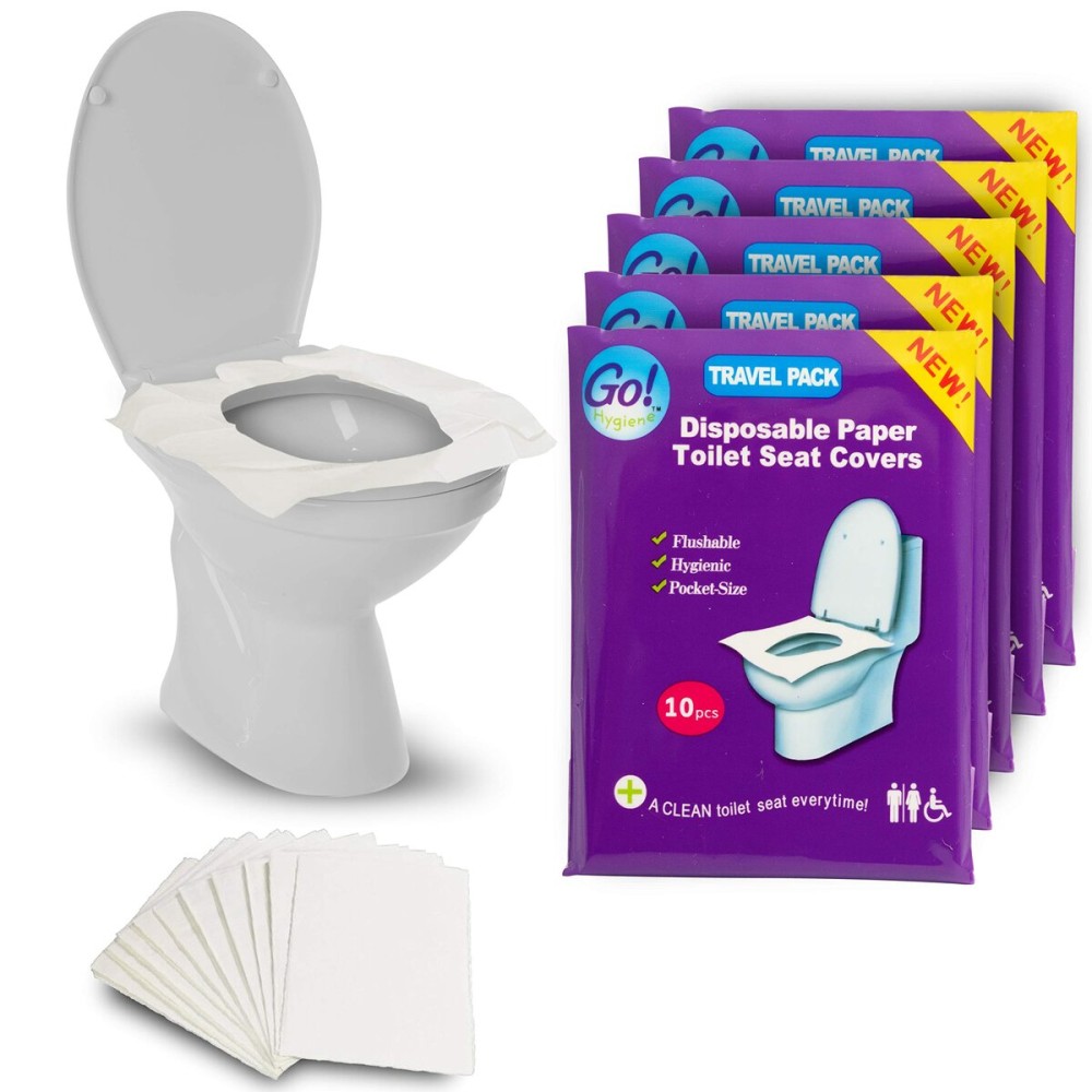 GoHygiene: XL Travel Pack of 4 Packs (40-Count) + 1 Free Pack (10-Count) ! - Disposable Toilet Seat Covers - New!