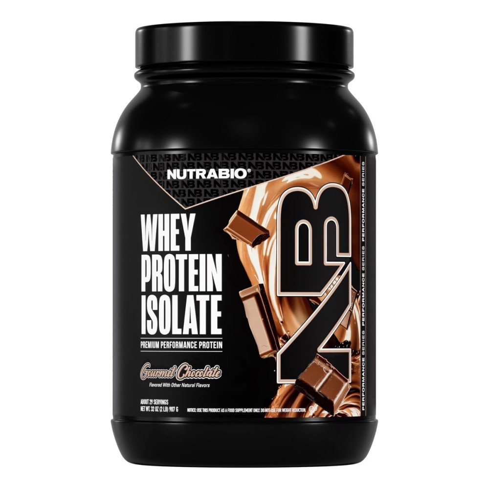 NutraBio 100% Whey Protein Isolate Protein Powder, 25g Protein with Complete Amino Acid Profile, Non-GMO, Soy & Gluten Free, Low Carb, Low Calorie Whey Protein Powder, Gourmet Chocolate, 2 Lbs