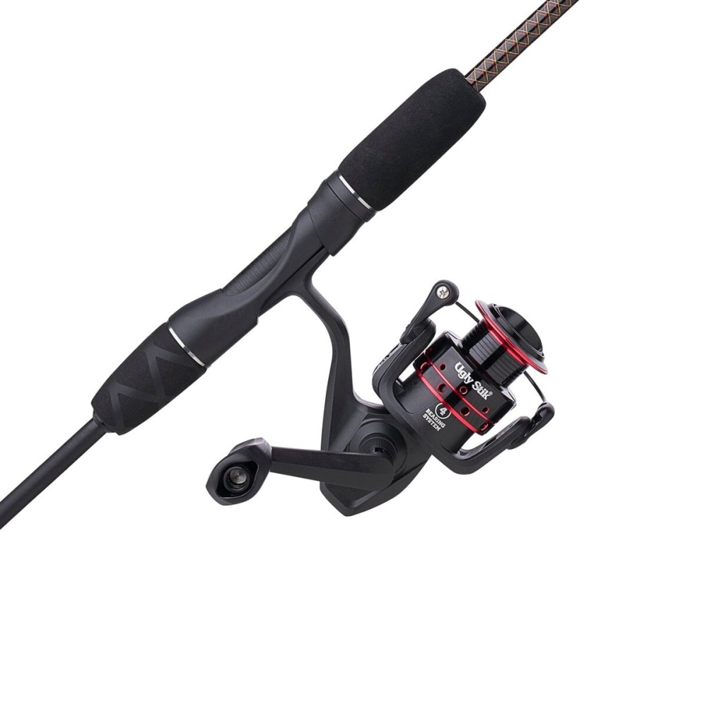 Ugly Stik GX2 Youth Spinning Reel and 5\'6 Fishing Rod Combo, Red/Gold, 2-Piece, Graphite and Fiberglass Rod with Clear Tip Design