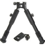 JINSE Tactical Bipod Picatinny Rail Foldable Rubber Feet Center Height 6.5-7.5 with Adapter