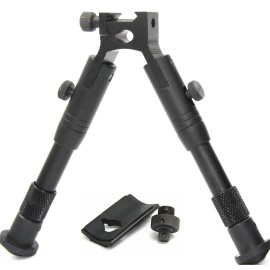 JINSE Tactical Bipod Picatinny Rail Foldable Rubber Feet Center Height 6.5-7.5 with Adapter
