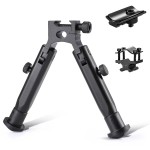 JINSE Bipod,5.1 Inches Fixed Height Bipod for Picatinny Rail, Shooting Bipod with Rail Mount Adapter
