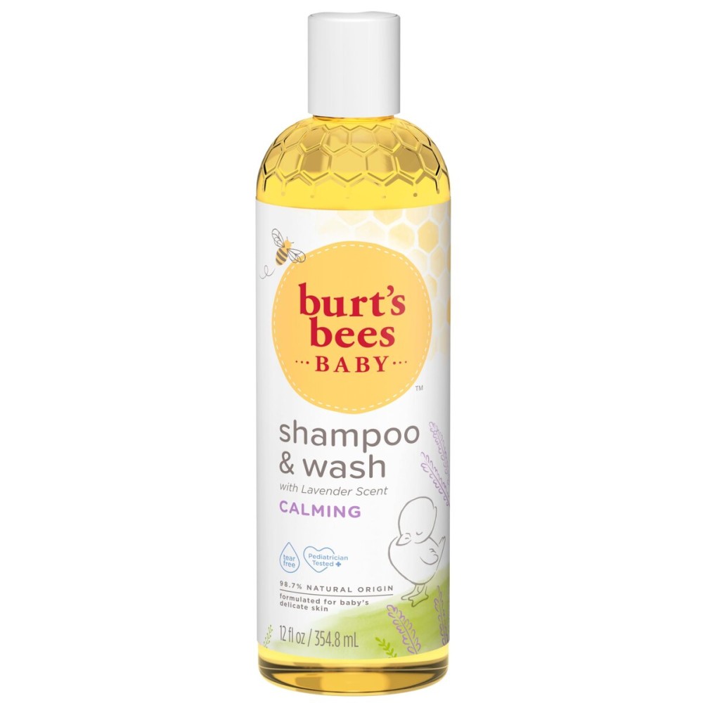 Burt\'s Bees Baby Calming Shampoo and Wash with Lavender, Tear-Free, 12 Fluid Ounces