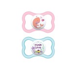 MAM Air Matte Pacifiers for Sensitive Skin, 6+ Months, Best Pacifier for Breastfed Babies, Girl, 6-16 Months, 4 Count