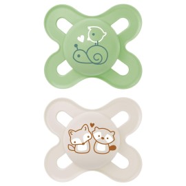 MAM Original Start Matte Baby Pacifiers, Binky for 0-3 Months, BPA-Free Silicone Nipple, Easy to Clean, Best for Newborn Babies, Developed with Medical Experts, 2 Count Binkies with Sterilizer Case