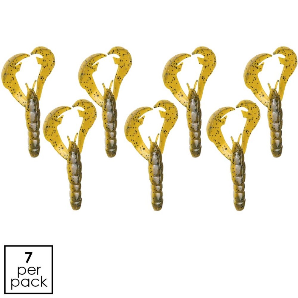 Strike King Rage Craw 4-Inch Fishing Lure, Soft Plastic Grub, Unique Design, Realistic Pincers, Slender Body, 4-Inches, 7-Pack