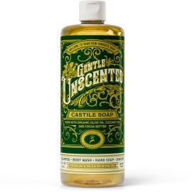 Carolina Castile Soap Unscented Castile Soap Liquid - 32 oz Vegan & Pure Organic Soap Concentrated Non Drying All Natural Formula Good for Sensitive Skin (32 Ounces)