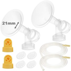 Nenesupply Pump Parts with 21mm Flanges Compatible with Medela Pump in Style Parts Accessories Breast Pump Not Original Medela Pump Parts Incl. 21mm Flange Breastshield Connector Valve Membrane Tubing