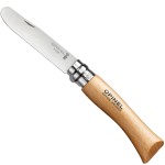 Opinel My First Opinel No.7, Stainless Steel Childrens Folding Knife with Safety Rounded Tip, Virobloc Locking Collar, Made in France (Natural)
