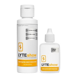LyteShow - Electrolyte Drops for Rapid Rehydration + Digestion + Brain + Energy + Immunity | No Sugar | Trace Minerals | Unflavored, Subtle Mineral Taste - 40 Servings (Magnesium, Potassium, Zinc)