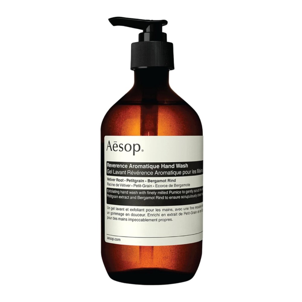 Aesop Reverence Aromatique Hand Wash | Woody, Earthy, Smoky | Gentle Exfoliating Cleanser For Renewed Skin | 500mL / 16.9 oz