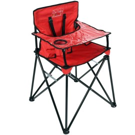 ciao! baby Portable High Chair for Babies and Toddlers, Compact Folding Travel High Chair with Carry Bag for Outdoor Camping, Picnics, Beach Days, and More (Red)