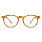 Peepers by PeeperSpecs Brain Trust Round Reading Glasses, Yellow Tortoise, 47 + 1.5