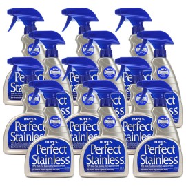 HOPE\'S Perfect Stainless Steel Cleaner and Polish, 22-Ounce, Streak-Free Self-Polishing Formula, Blocks Fingerprints, Pack of 12