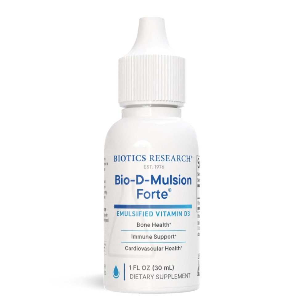 Biotics Research Bio-D-Mulsion Forte Liquid Vitamin D Drops 4000 IU - Vitamin D3 2000iu /Drop for Adults -Best Absorption, Strengthens Bones, Supports Cardiovascular & Immune System -1 fl oz