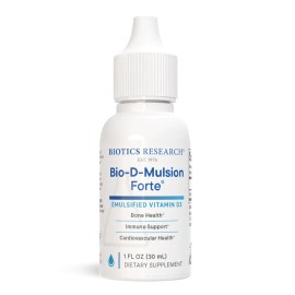 Biotics Research Bio-D-Mulsion Forte Liquid Vitamin D Drops 4000 IU - Vitamin D3 2000iu /Drop for Adults -Best Absorption, Strengthens Bones, Supports Cardiovascular & Immune System -1 fl oz