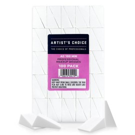 Artist\'s Choice 100 Pack Makeup Sponge Mini Applicator Wedges, Triangle Cosmetic Sponges for Foundation, Blush, Eye Shadow, Blending and Smoothing, Disposable, Latex Free