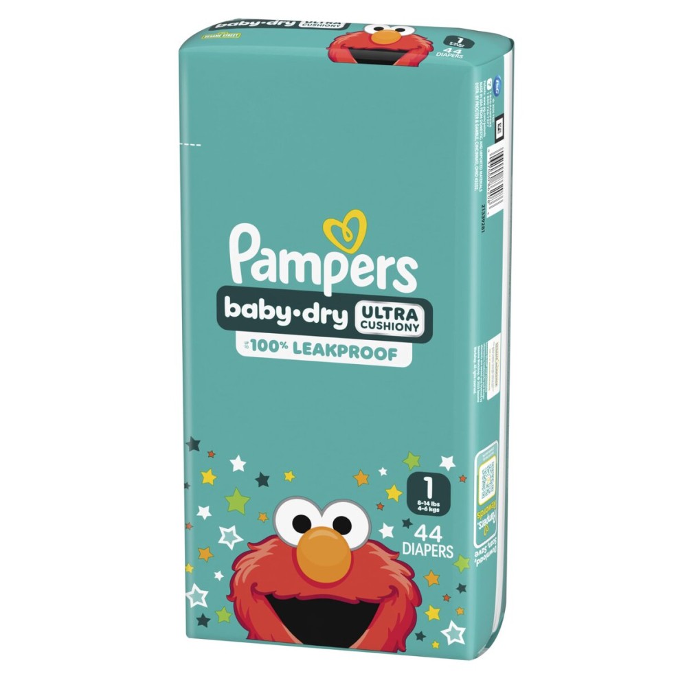 Pampers Diapers - Baby Dry - Size 1, 44 Count, Absorbent Disposable Infant Diaper (Packaging May Vary)