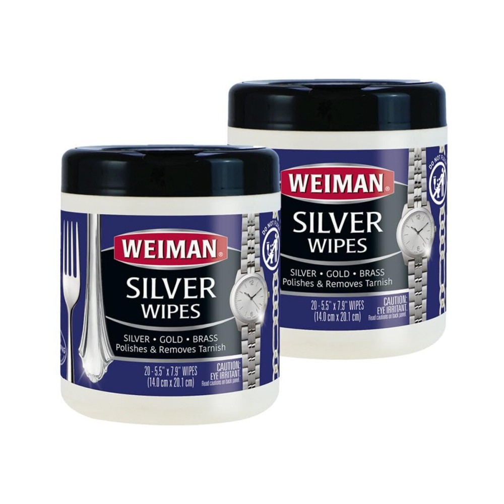Weiman Jewelry Polish Cleaner, Tarnish Remover Wipes - 40 Count - Use on Silver Jewelry Antique Silver Gold Brass Copper and Aluminum