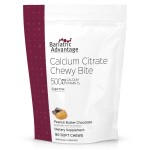 Bariatric Advantage Calcium Citrate Chewy Bites 500 mg - Highly Absorbable & Digestible - Vitamin D3 - Easily Chewable Calcium Supplement - Peanut Butter Chocolate - 90 Count