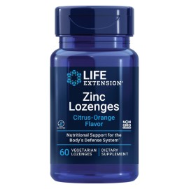 Life Extension Zinc Lozenges - Citrus-Orange Flavor - for Healthy Protein Synthesis & Immune Health - Inflammation Management Supplement - Gluten-Free, Non-GMO - 60 Vegetarian Lozenges