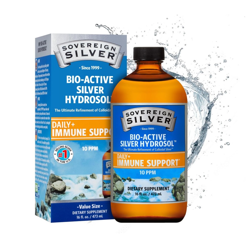 Sovereign Silver Immune Support - Colloidal Silver, Bio-Active Silver Hydrosol, 10 ppm, Liquid Twist Top, 16 Fl Oz, (473 mL)