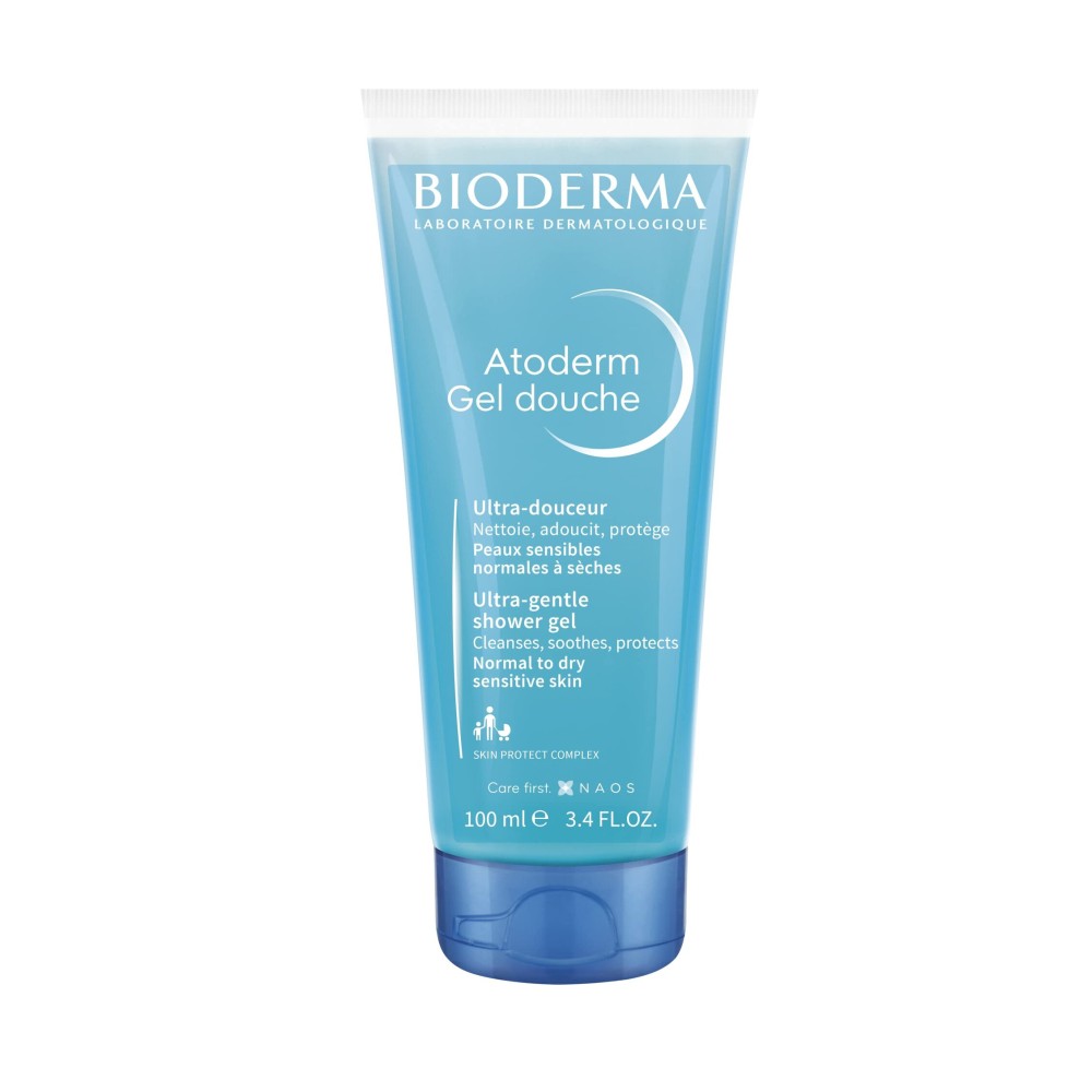 Bioderma Atoderm - Shower Gel - Moisturizing Body and Face Wash - for Family with Normal to Dry Sensitive Skin, 3.33 Fl Oz, (Pack of 1)