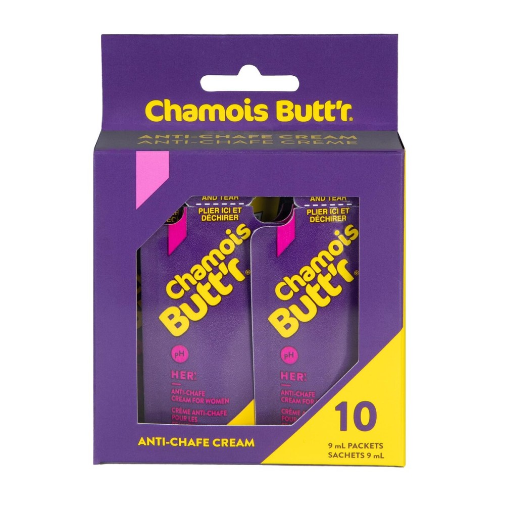 Chamois Butt\'r Her\' Anti-Chafe Cream, 10-pack of 9mL packets