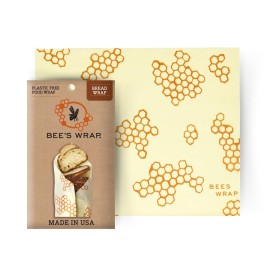 Bee\'s Wrap Beeswax Wraps for Food - Bread Wrap - Made in USA Reusable Bread Storage Bags - Organic & Eco-Friendly Alternative to Aluminum Foil, Sourdough Bags & Plastic Wrap, Honeycomb