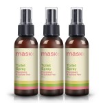 Mask Toilet Spray - Travel Size Bathroom Spray, Pack of 3, Bathroom Air Freshener, Bathroom Deodorizer - Frangipani & Spiced Pear Scent, 10.2 Fl Oz