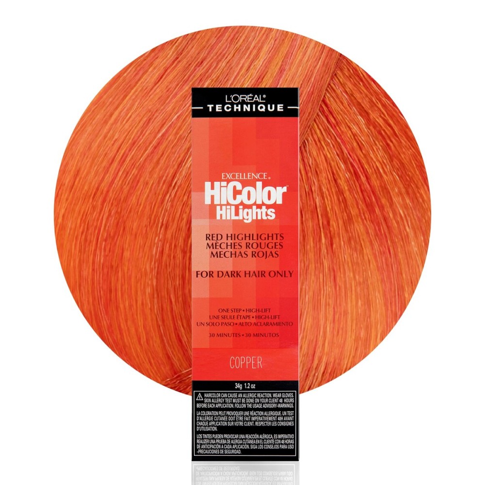 L\'OREAL TECHNIQUE HiColor Blonde HiLights Permanent Hair Color For Dark Hair - Intense Blonde Highlights, No Pre-Lightening Required, No-Drip Crme and Color Resists Fading, Copper