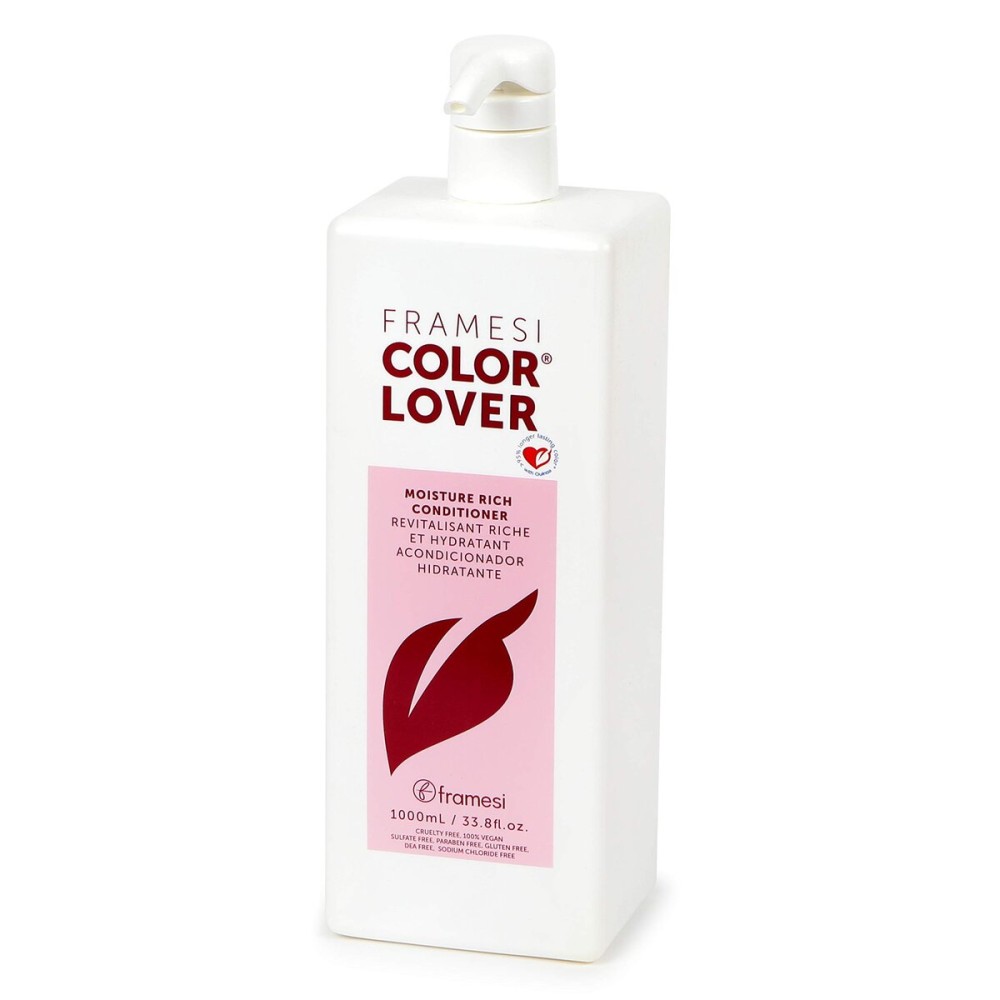 FRAMESI Color Lover Moisture Rich Conditioner, 33.8 fl oz, Sulfate Free Conditioner with Coconut Oil and Quinoa, Color Treated Hair