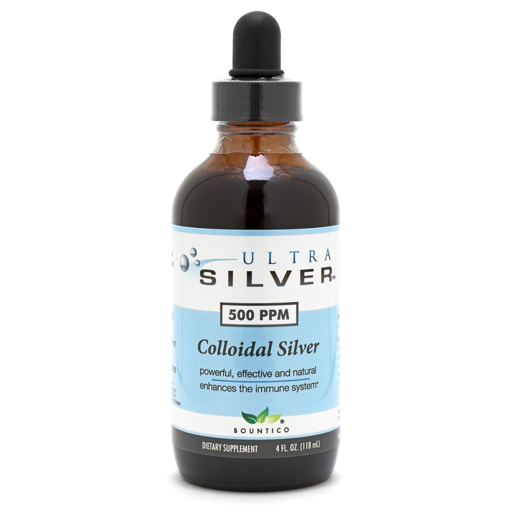 Ultra Silver Colloidal Silver | 500 PPM, 4 Oz (118mL) | Mineral Liquid Supplement | True Colloidal Silver - with Dropper
