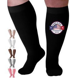 Mojo Compression Socks for Women and Men 20-30mmHg Knee High - Unisex Compression Stockings for Improving Circulation during Travel, Flights, Airplane - Black, Small - AB201