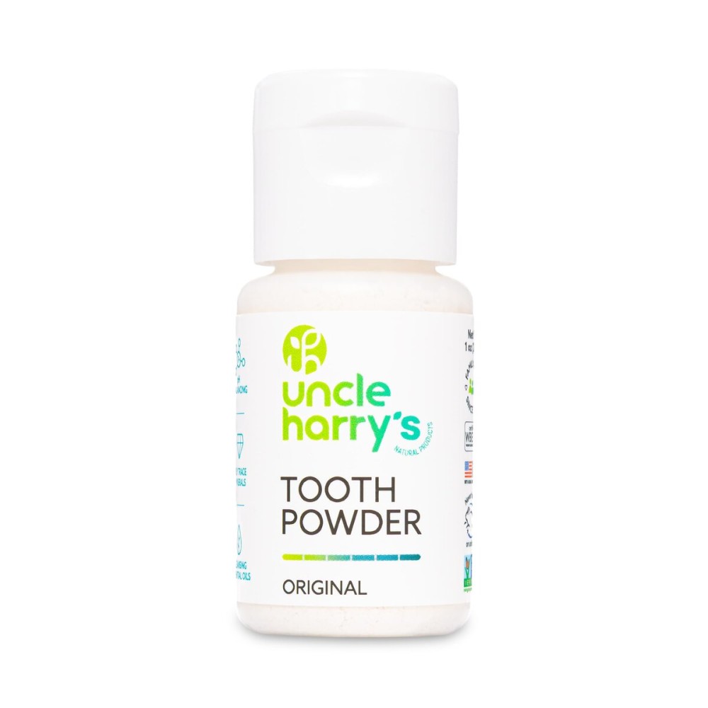 Uncle Harrys Natural Products Tooth Powder, Save Your Teeth and Gums with 100% Natural Ingredients Pure Plant Essences, Fluoride Free, Gluten Free and Vegan, 1 Ounce