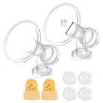 29 mm 2xOne-Piece Breastshield w/Valve and Membrane Compatible with Medela Breast Pumps; Made by Maymom