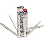 LighterBro Silver - Stainless Steel Sleeve to Transform Your Pocket Lighter - Lighter Case with Poker, Super Sharp Knife & Scissors, Bottle Opener, Screwdrivers, & Keychain Holder