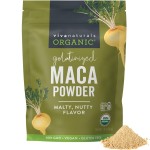 Viva Naturals Organic Maca Powder, Gelatinized, 16 oz (1 lb) - Vegan, USDA Organic, Gluten-Free, Non-GMO Peruvian Superfood in Resealable Bag
