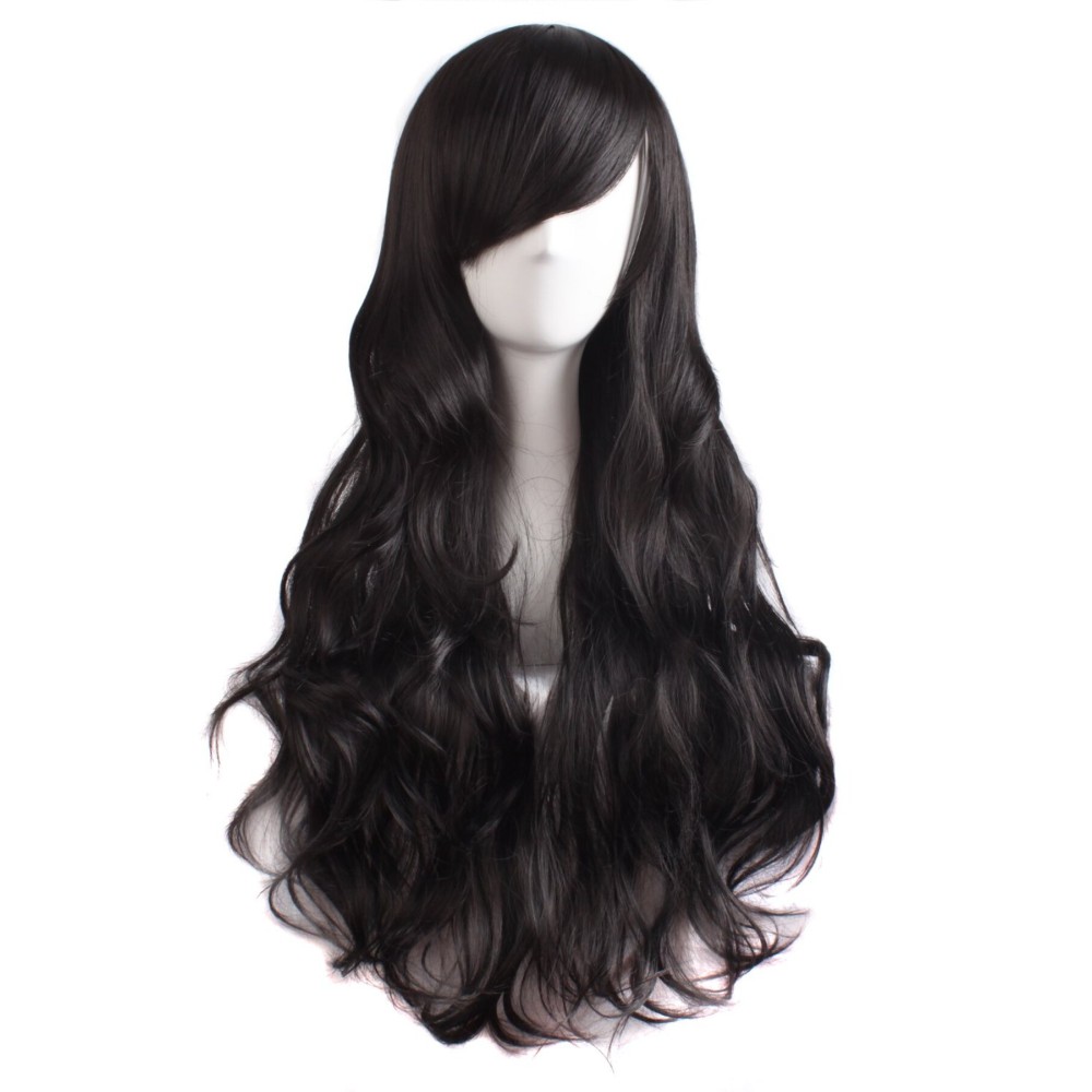 MapofBeauty 28 Inch/70 cm Charming Women\'s Long Curly Full Hair Wig (Black)