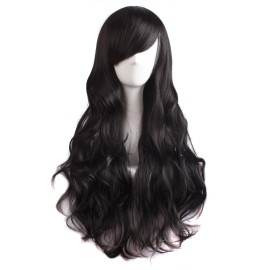 MapofBeauty 28 Inch/70 cm Charming Women\'s Long Curly Full Hair Wig (Black)