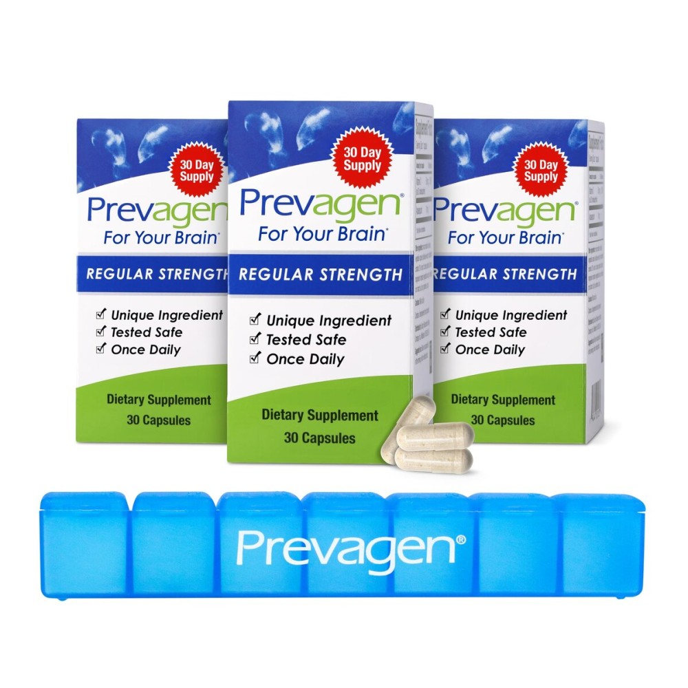 Prevagen Regular Strength - 90 Capsules (3 Month Supply) | Formulated for Your Brain | 10mg of Apoaequorin Plus Vitamin D3 with 7-Day Pill Minder