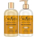 Shea Moisture Raw Shea Butter Shampoo and Conditioner Set, Deep Moisturizing with Sea Kelp & Argan Oil, Sulfate Free & Silicone Free, Curly Hair Products, Family Size, 13 Fl Oz (Pack of 2)