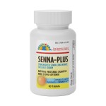 GeriCare Senna Plus Natural Vegetable Laxative with Stool Softener, Docusate Sodium 50mg, Sennosides 8.6mg 60 Count (Pack of 1)